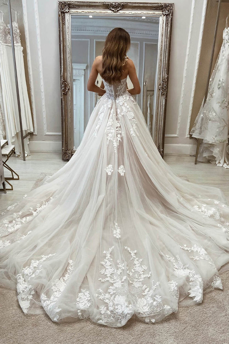 Fairytale Romance Lace Applique A-line Wedding Dress