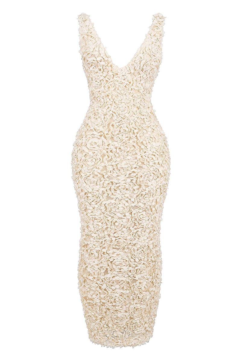 Odette 3D Floral Maxi Dress | Jewelclues