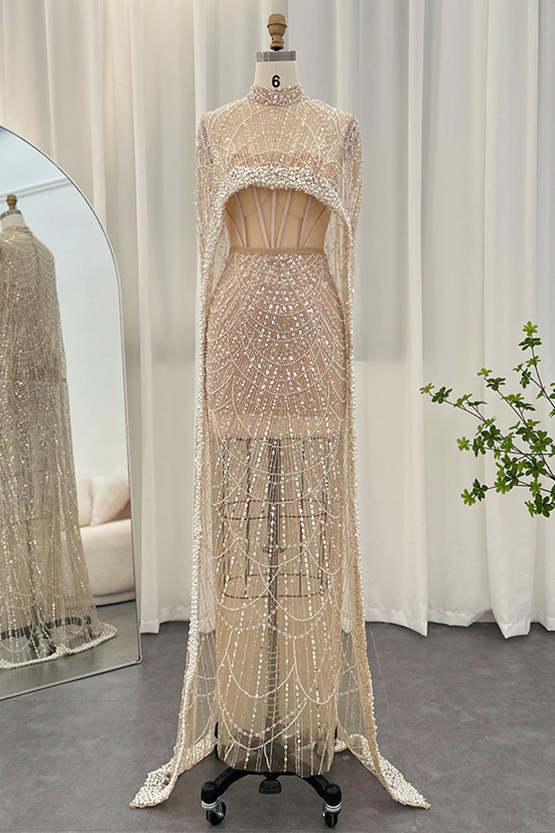 Olivia Pearl Embellished Maxi Dress | Jewelclues | #style_partially lined