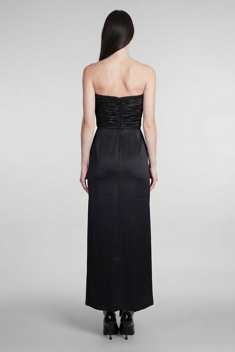 Opal Studded Strapless Satin Gown | JewelClues