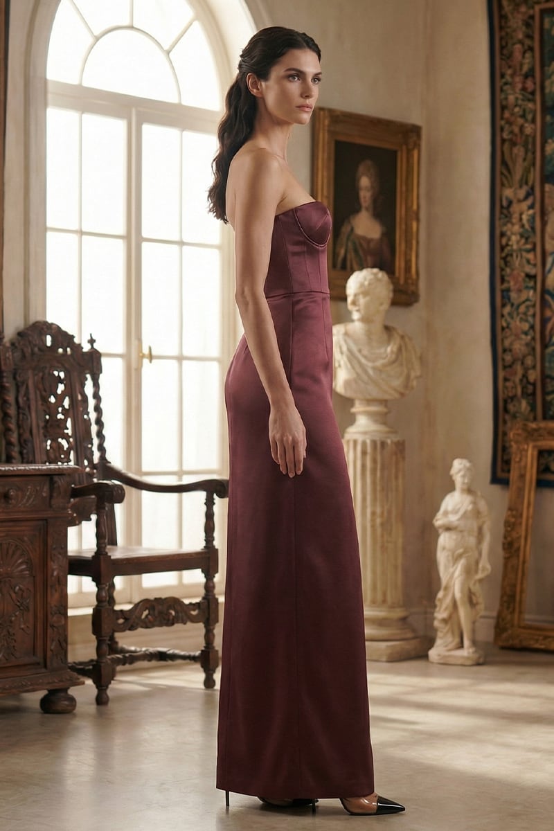Oriana Strapless Satin Gown | JewelClues