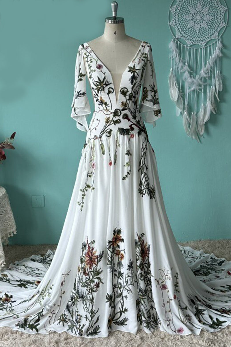 Paradise Love Embroidered Wedding Dress | Jewelclues