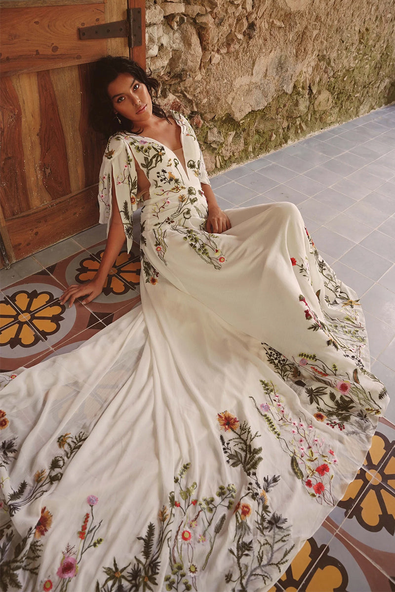 Paradise Love Embroidered Wedding Dress | Jewelclues