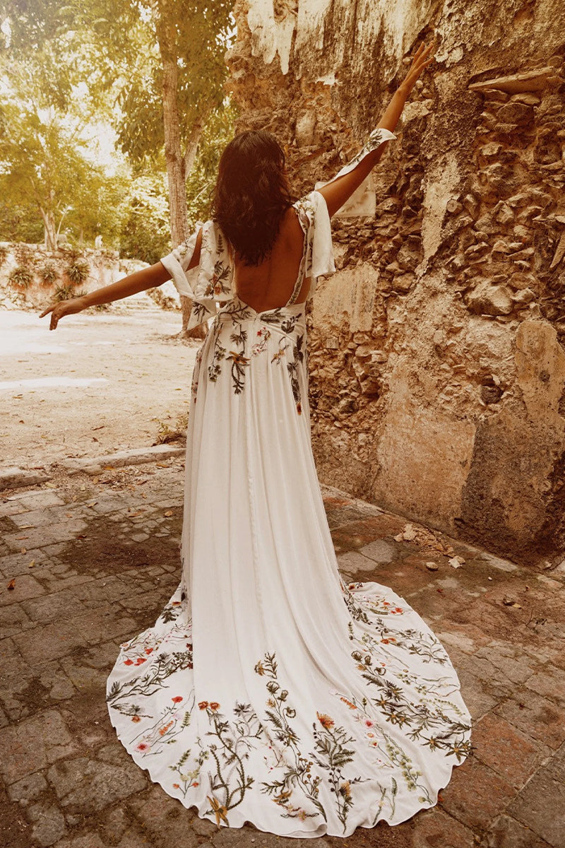 Paradise Love Embroidered Wedding Dress | Jewelclues