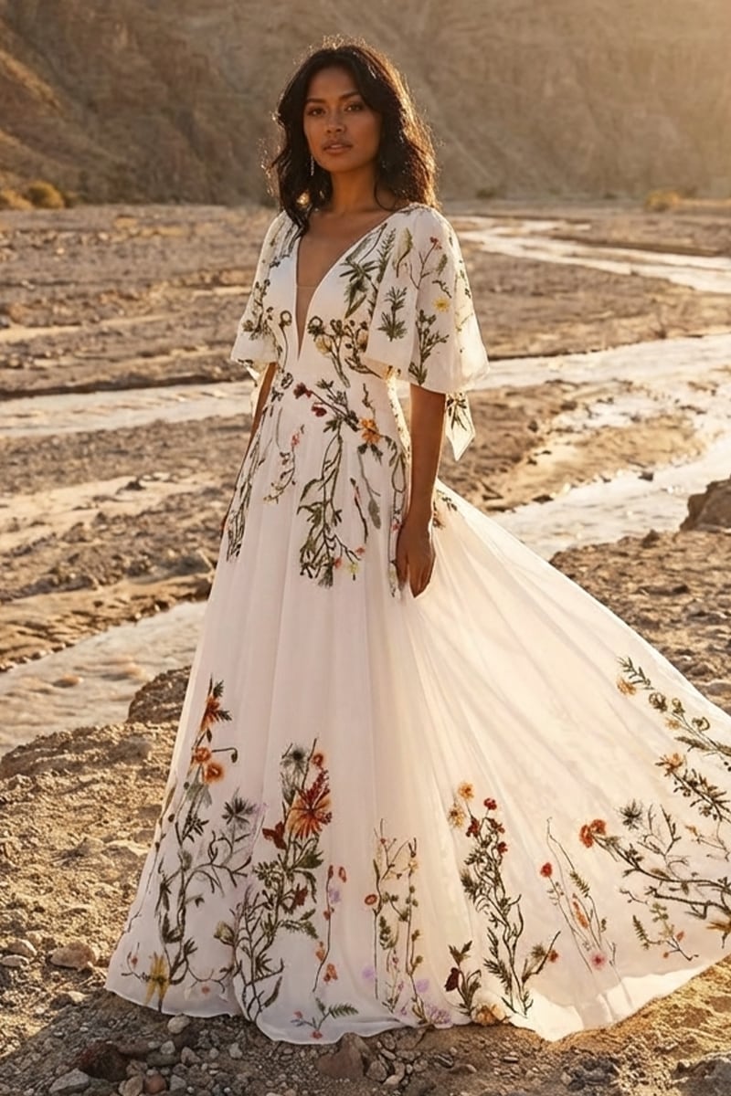 Paradise Love Embroidered Wedding Dress | Jewelclues