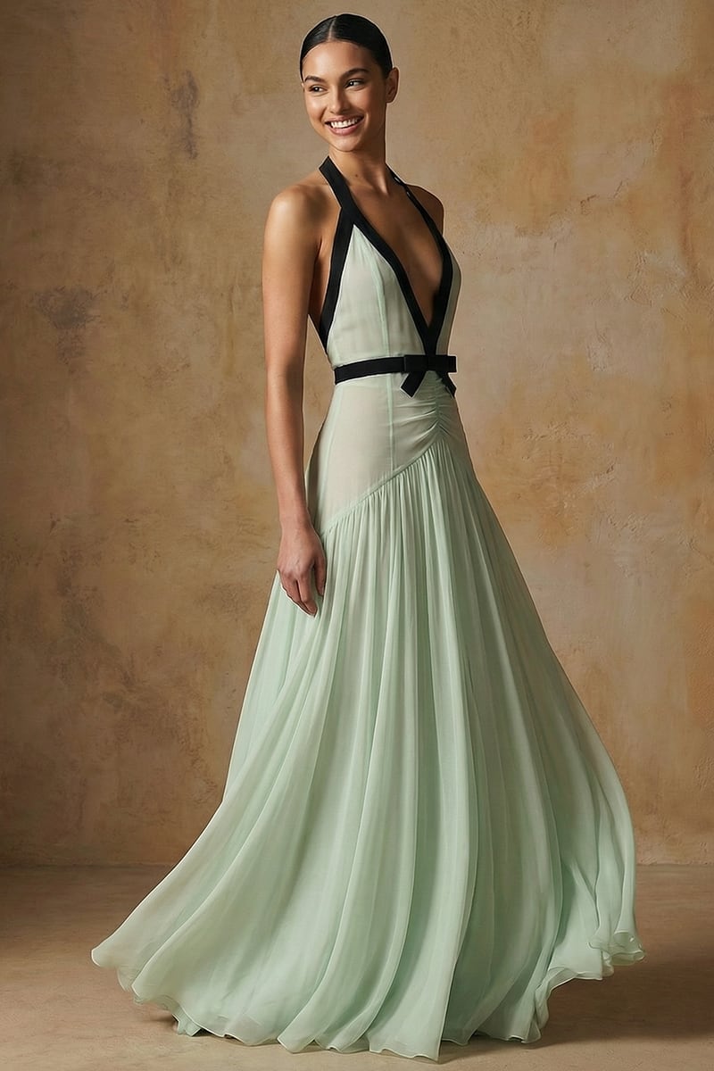 Penelope Chiffon Evening Gown | JewelClues