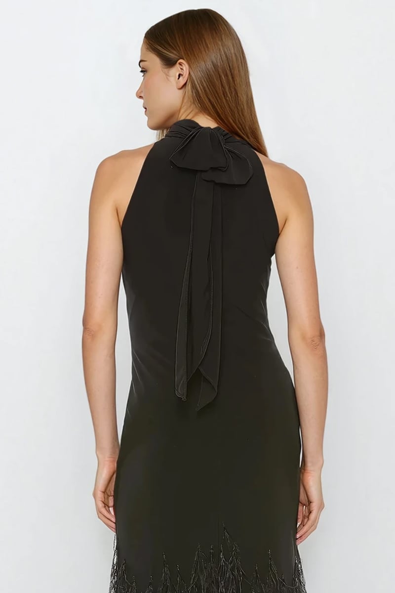 Phoenix Feathered Halter Gown | Jewelclues