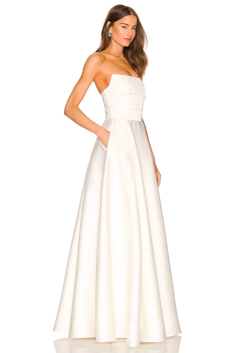 Precious Love Satin Strapless Maxi Dress | Jewelclues #color_ivory
