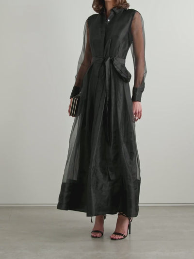 Evening Fascination Long Sleeve Midi Dress | Jewelclues #color_black