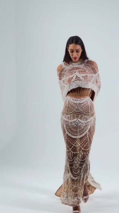 Olivia Pearl Embellished Maxi Dress | Jewelclues | #style_partially lined