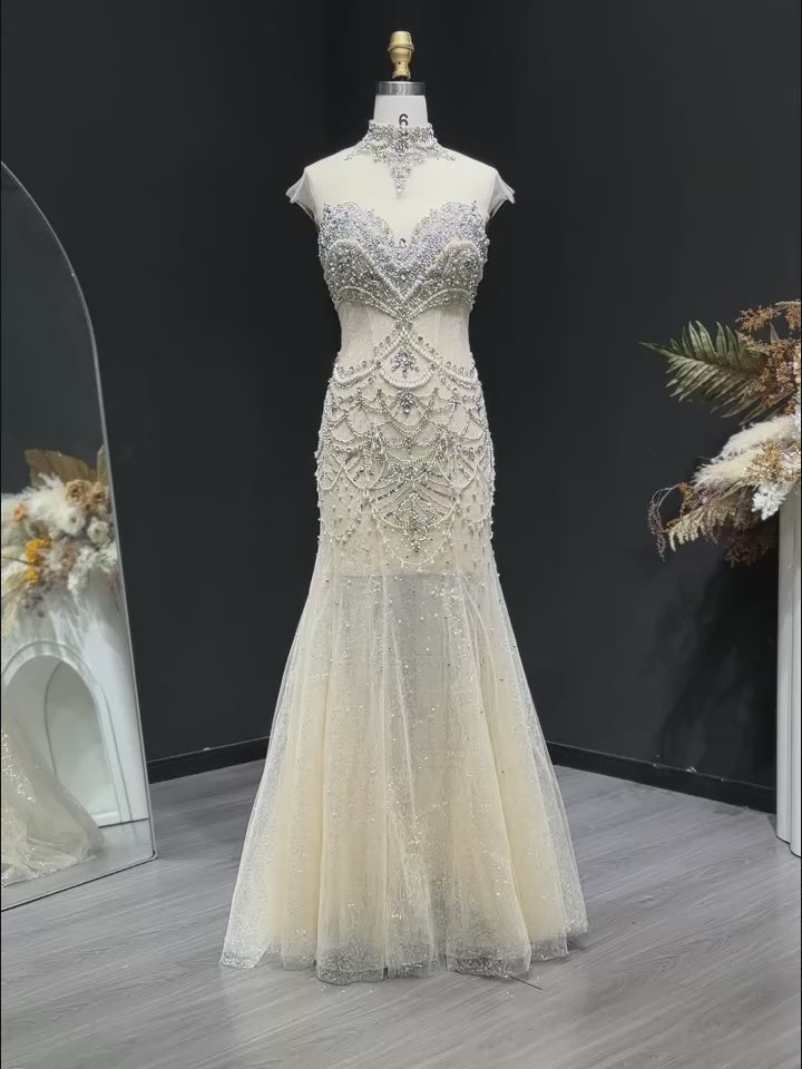 Cosette Crystal Embroidered Gown | JewelClues