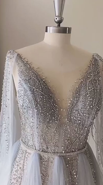 Celestine Hand-Beaded Couture Gown | Jewelclues