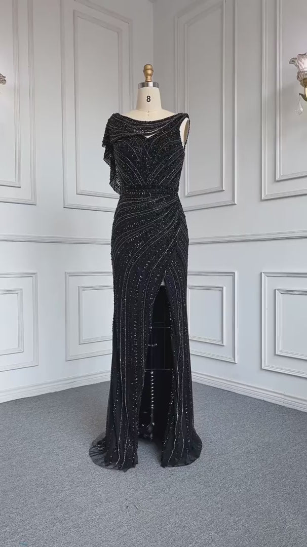 Odessa Beaded Maxi Dress | Jewelclues #color_black