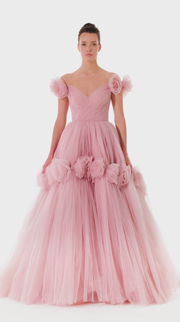 Exceptional Attraction 3D Floral Maxi Dress | Jewelclues #color_blush