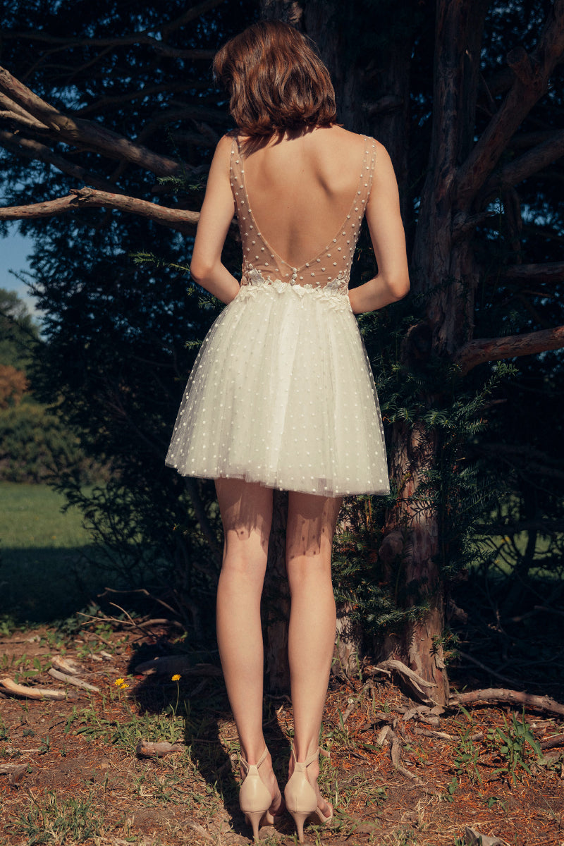 Radiant Desires Embroidered Lace Mini Dress | Jewelclues | #color_ivory