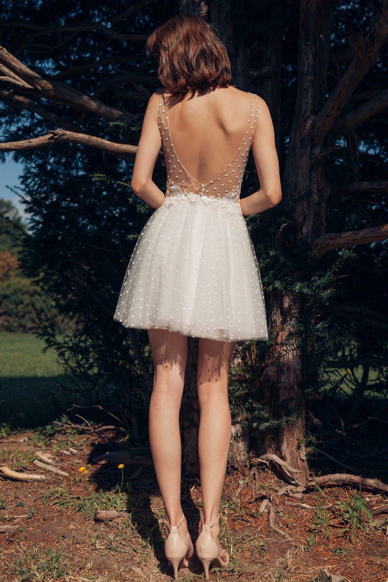 Radiant Desires Embroidered Lace Mini Dress | Jewelclues | #color_white