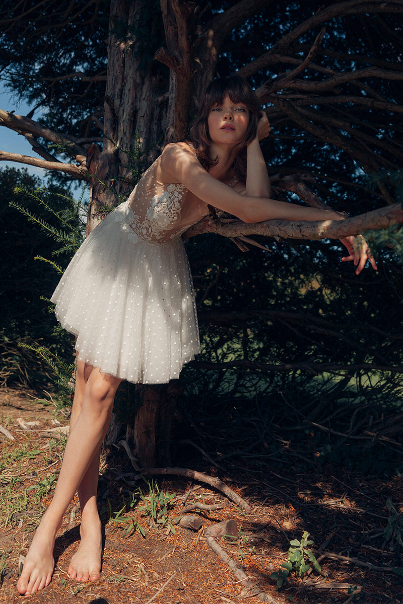 Radiant Desires Embroidered Lace Mini Dress | Jewelclues | #color_white