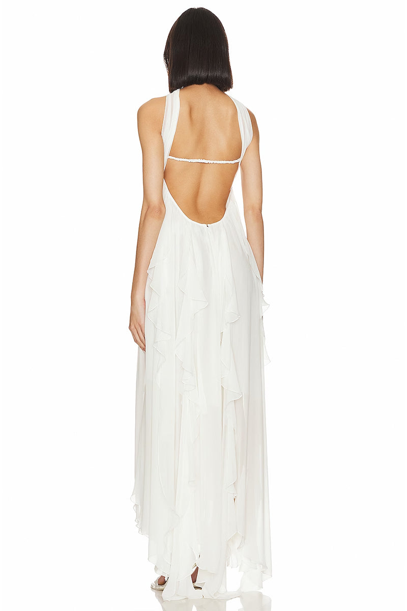 Color_Ivory | Ready For Romance Backless Maxi Dress | Jewelclues