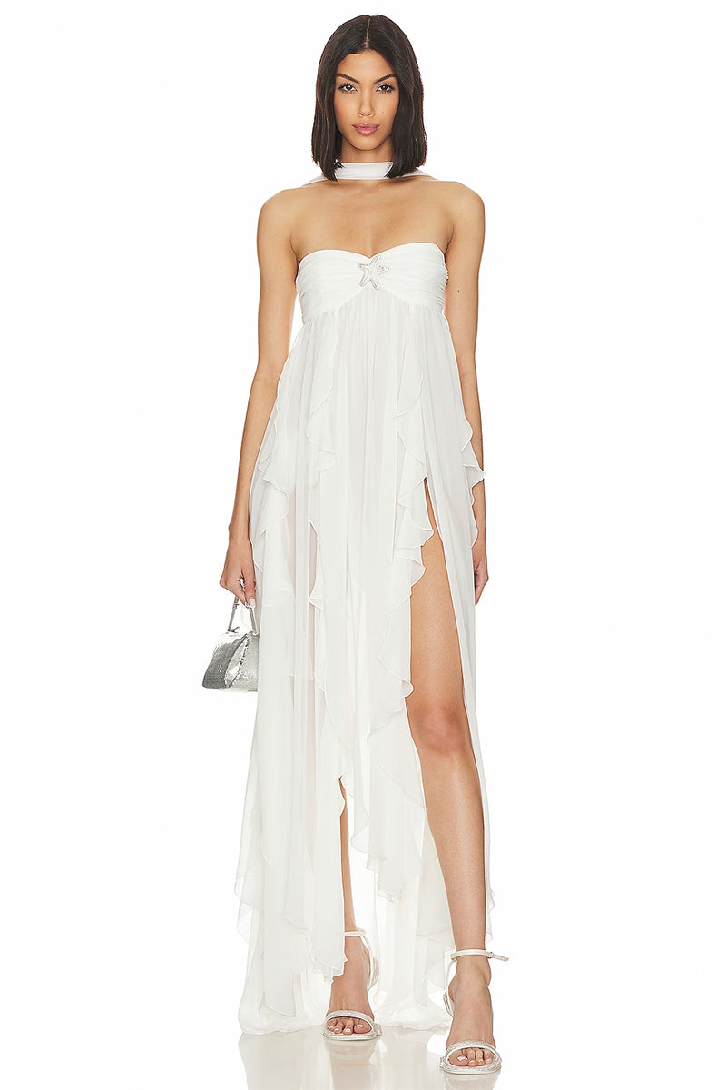 Color_Ivory | Ready For Romance Backless Maxi Dress | Jewelclues