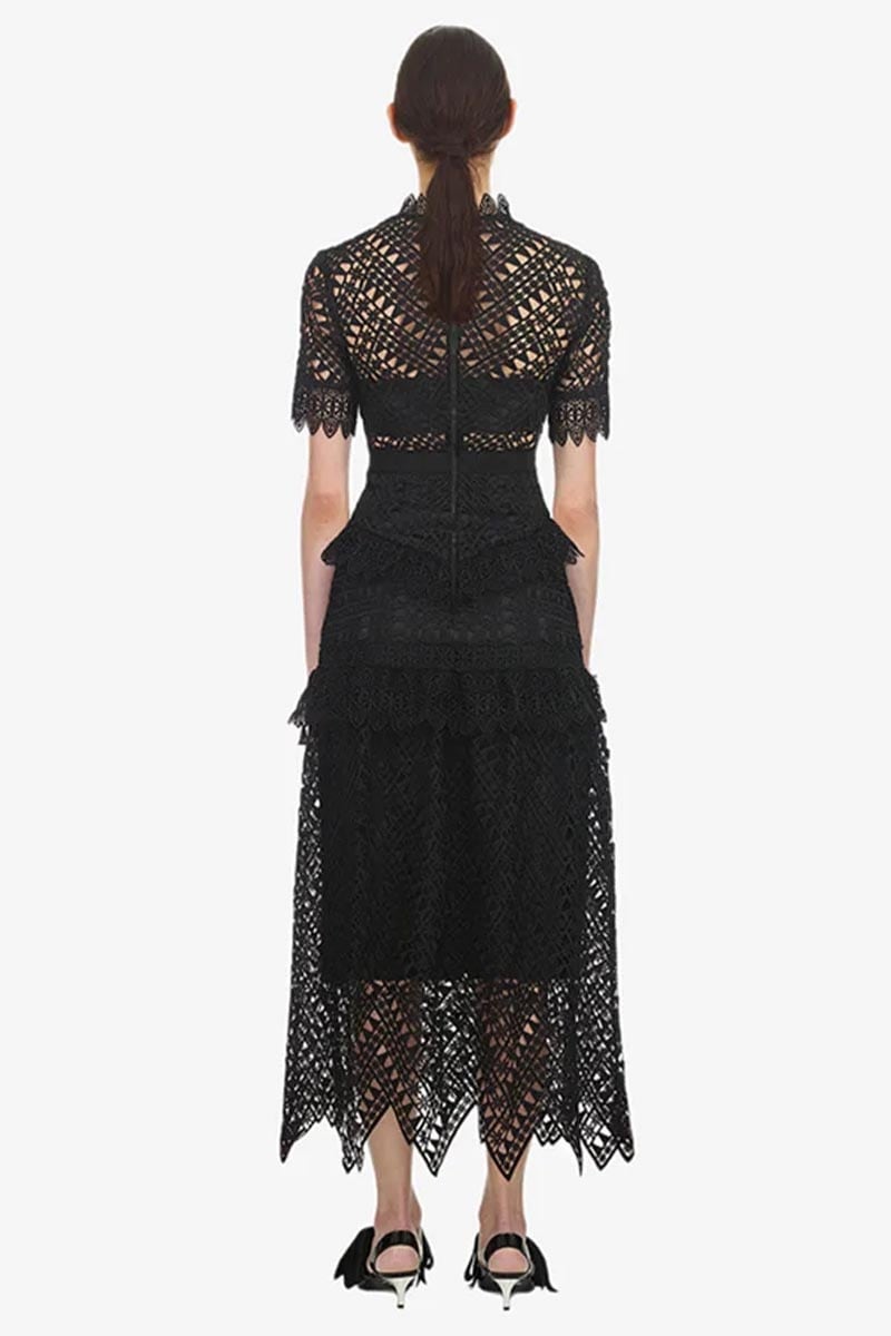 Remy Black Lace Midi Dress | Jewelclues