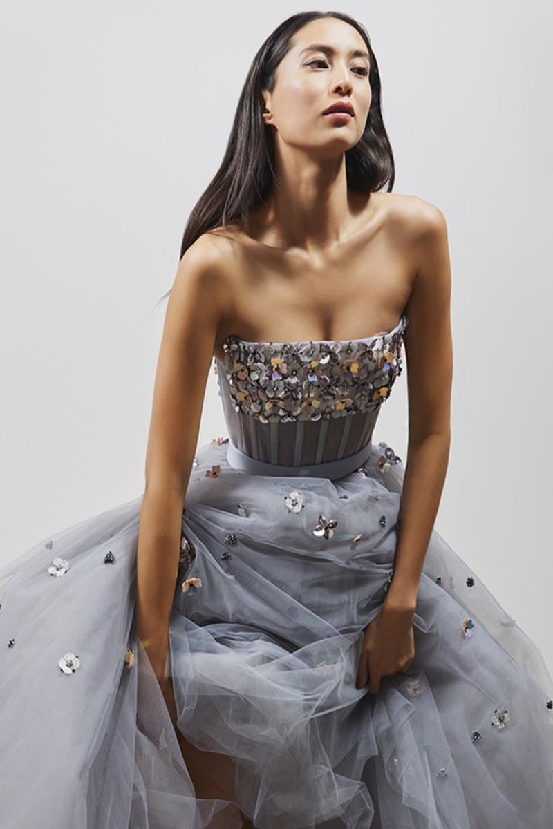 Rene Blossom Strapless Maxi Dress | Jewelclues
