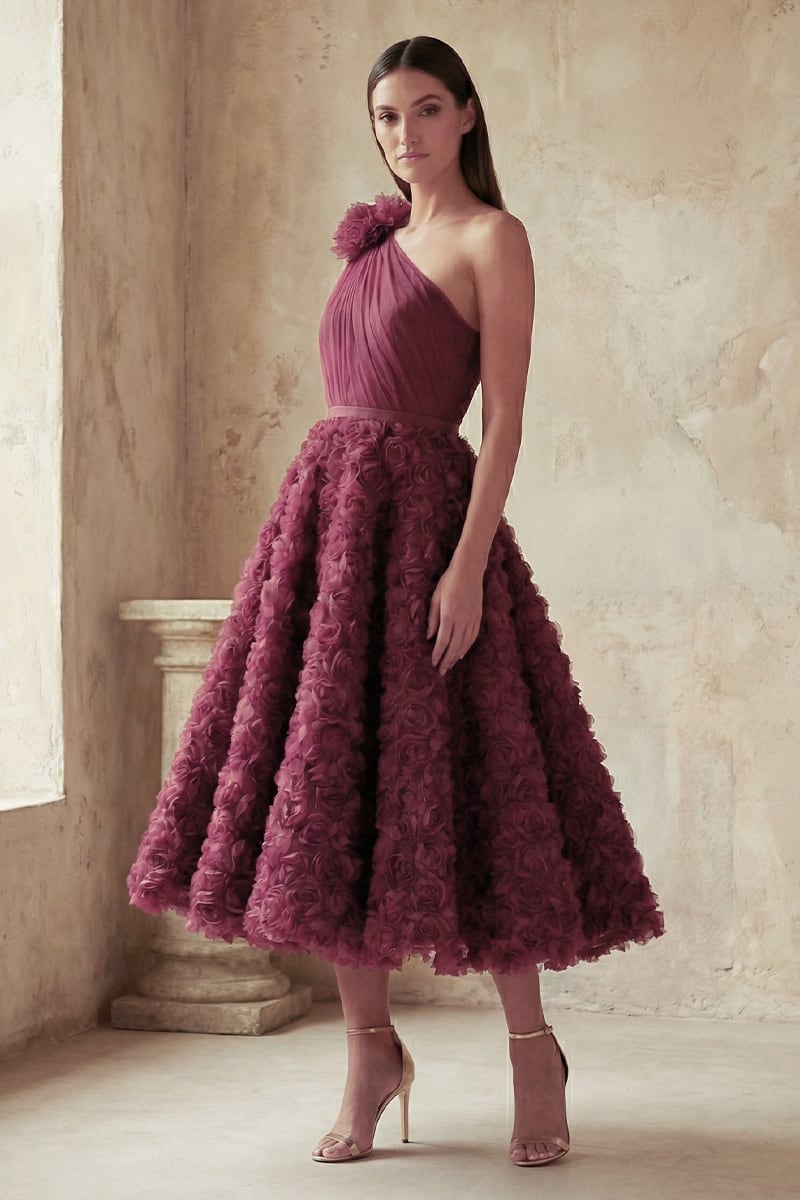 Roma One-Shoulder Midi Dress | JewelClues