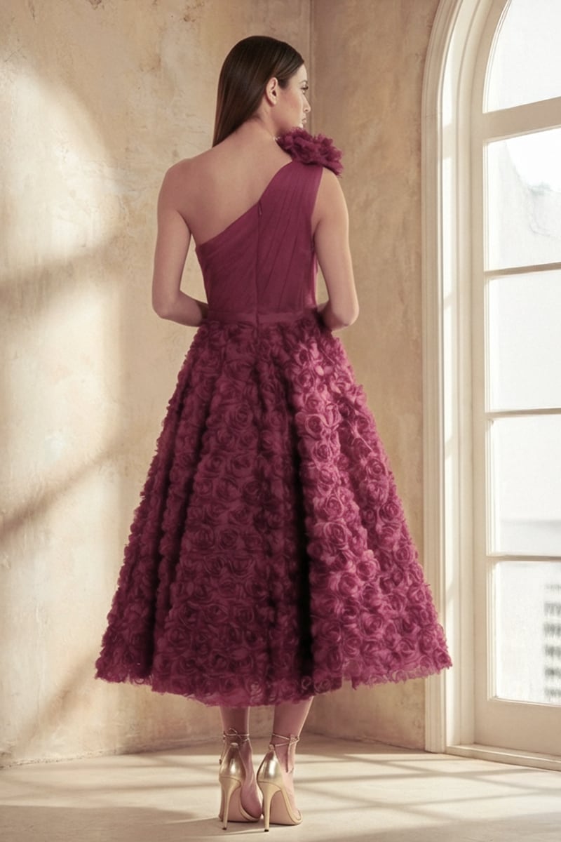 Roma One-Shoulder Midi Dress | JewelClues