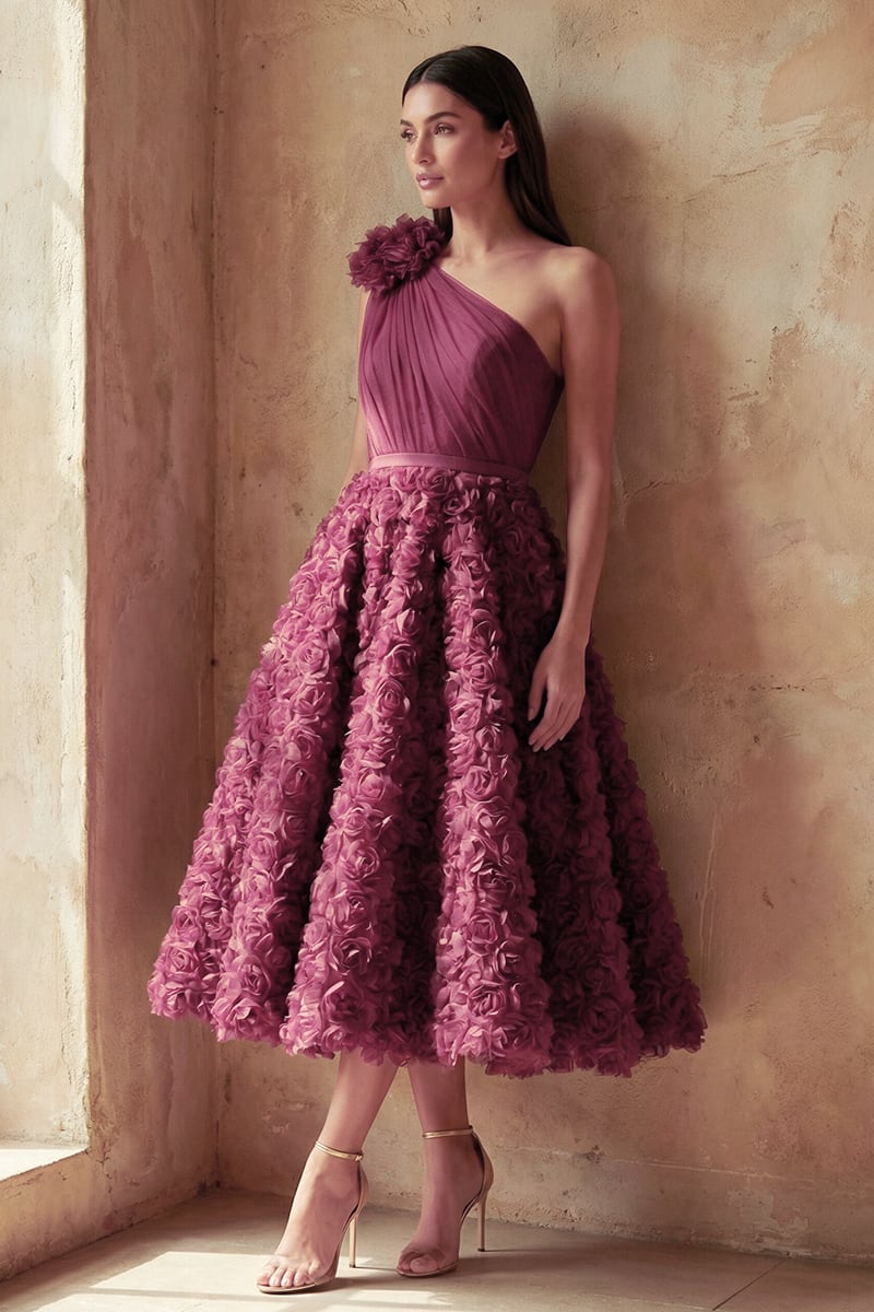 Roma One-Shoulder Midi Dress | JewelClues