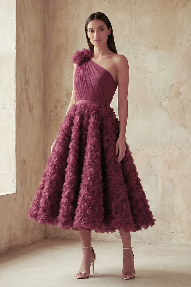 Roma One-Shoulder Midi Dress | JewelClues