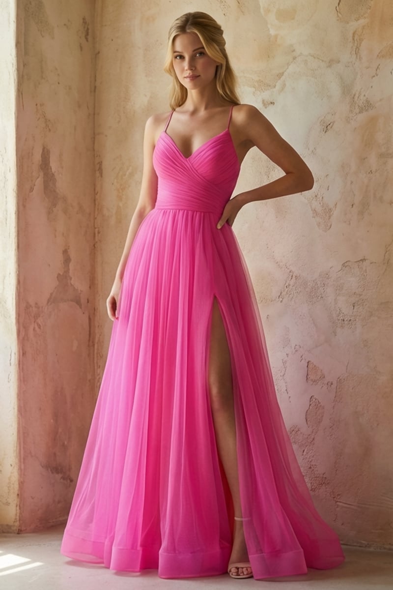 Romantic Evening Draped Tulle Gown | JewelClues