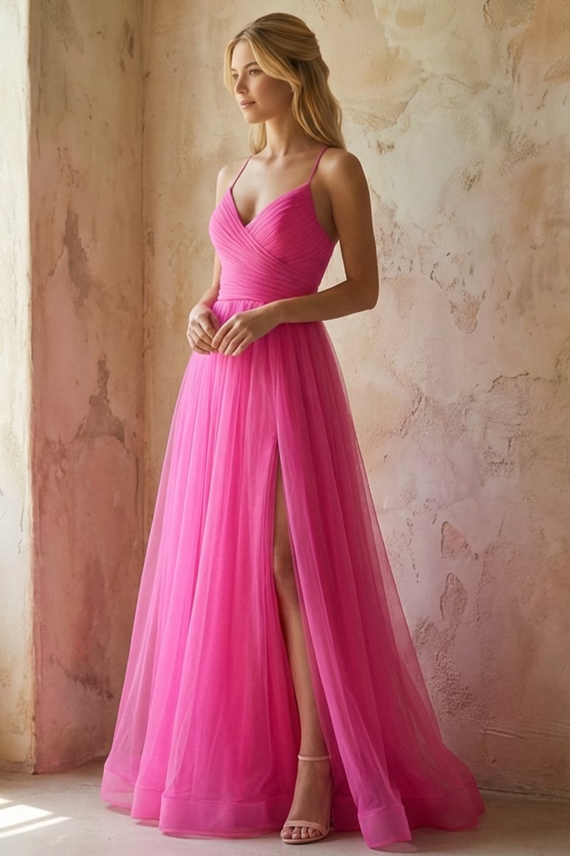 Romantic Evening Draped Tulle Gown | JewelClues