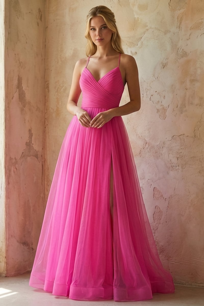 Romantic Evening Draped Tulle Gown | JewelClues