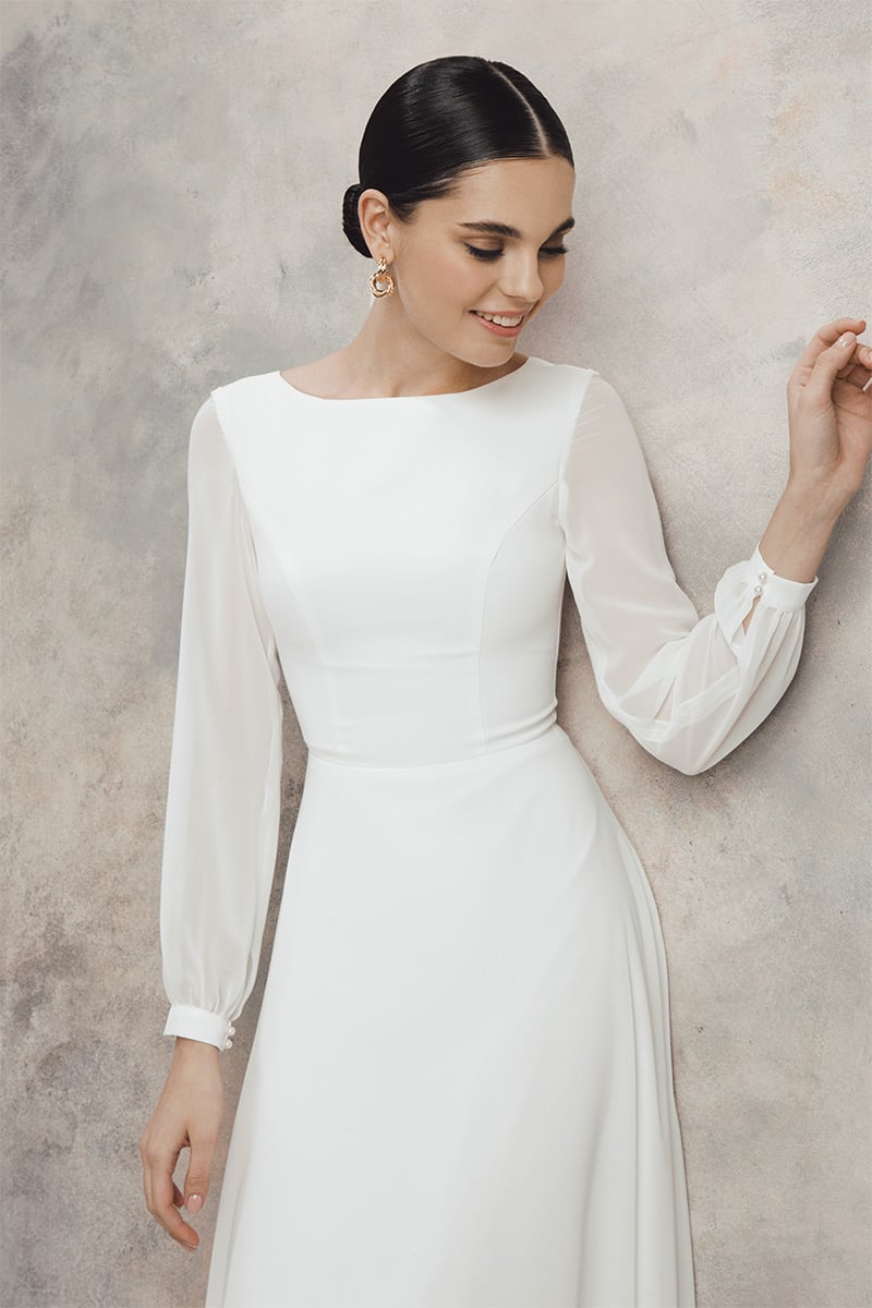 Romantic Moments Long Sleeve Midi Dress | Jewelclues #color_ivory