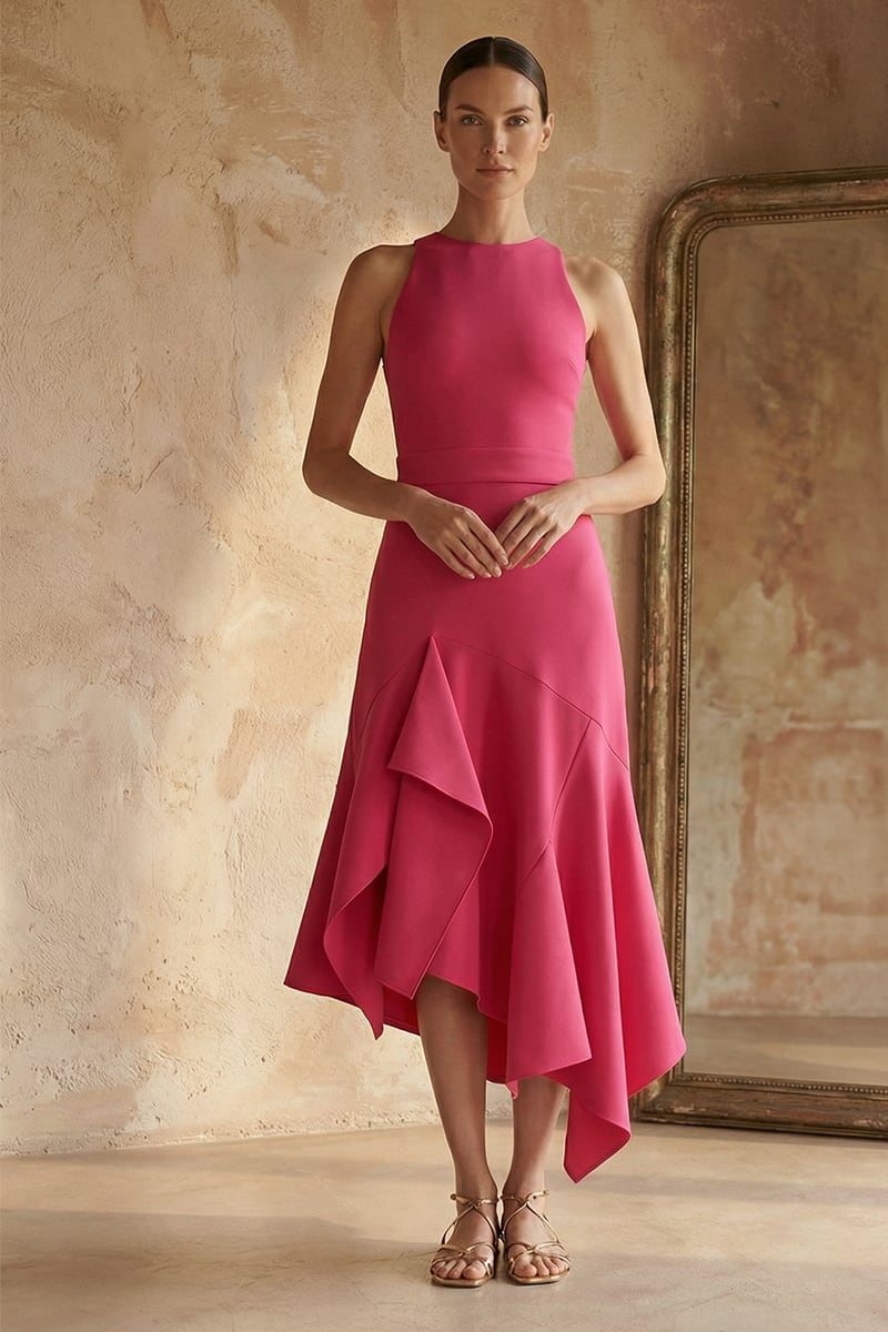 Rosalee Asymmetrical Midi Dress | Jewelclues