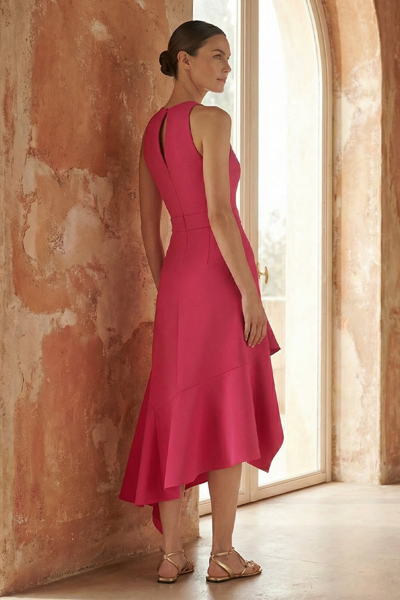 Rosalee Asymmetrical Midi Dress | Jewelclues