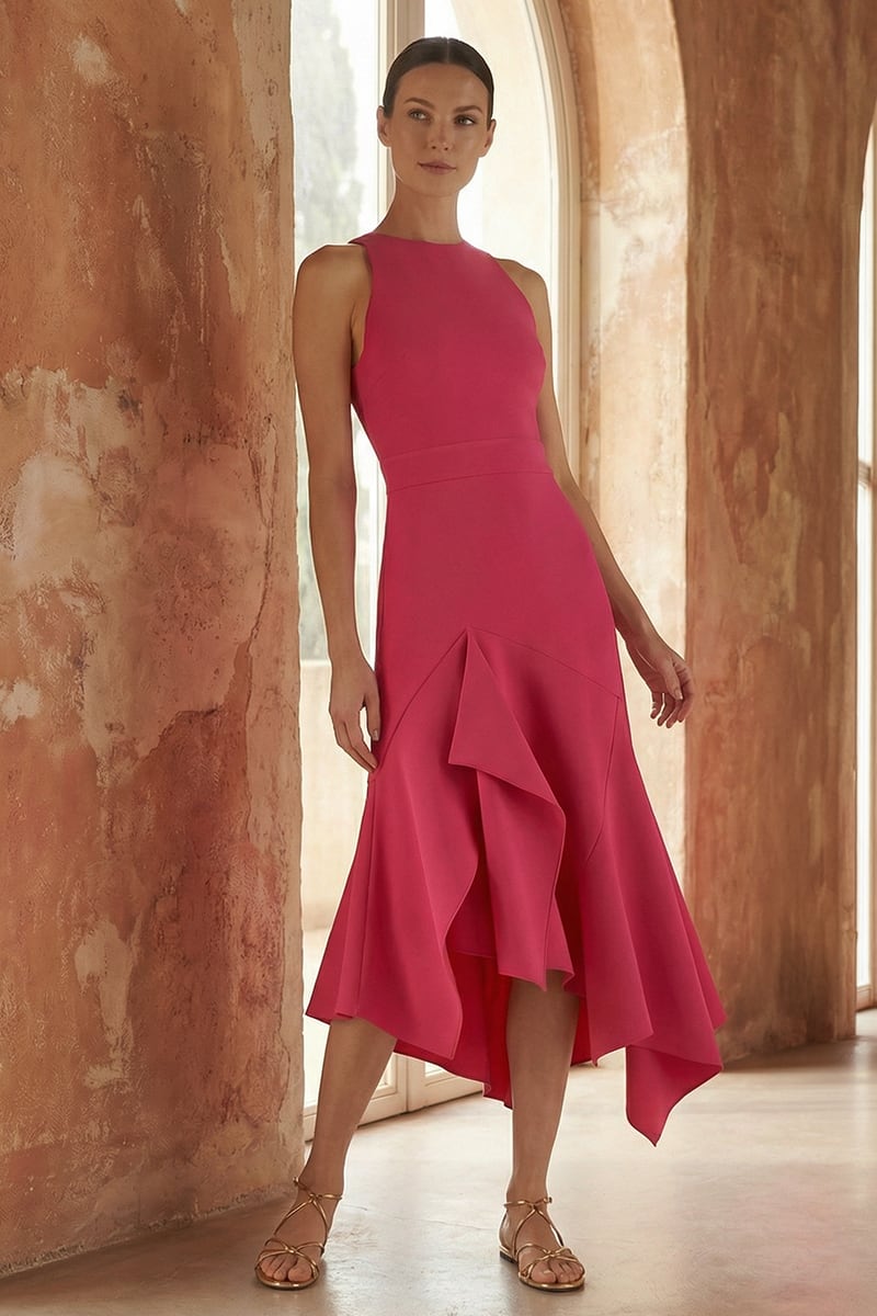 Rosalee Asymmetrical Midi Dress | Jewelclues