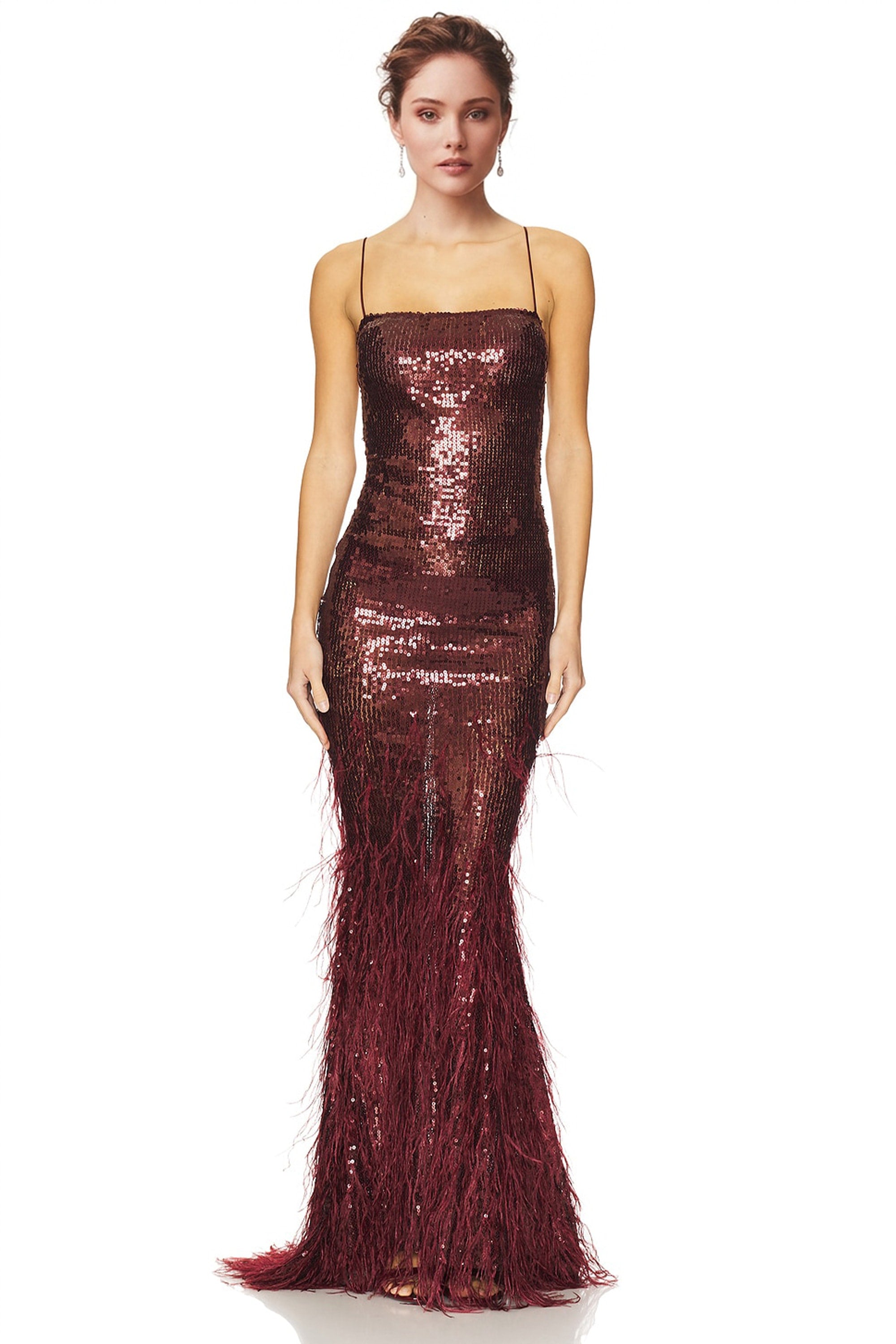 Rosie Sequin Feather Gown | JewelClues