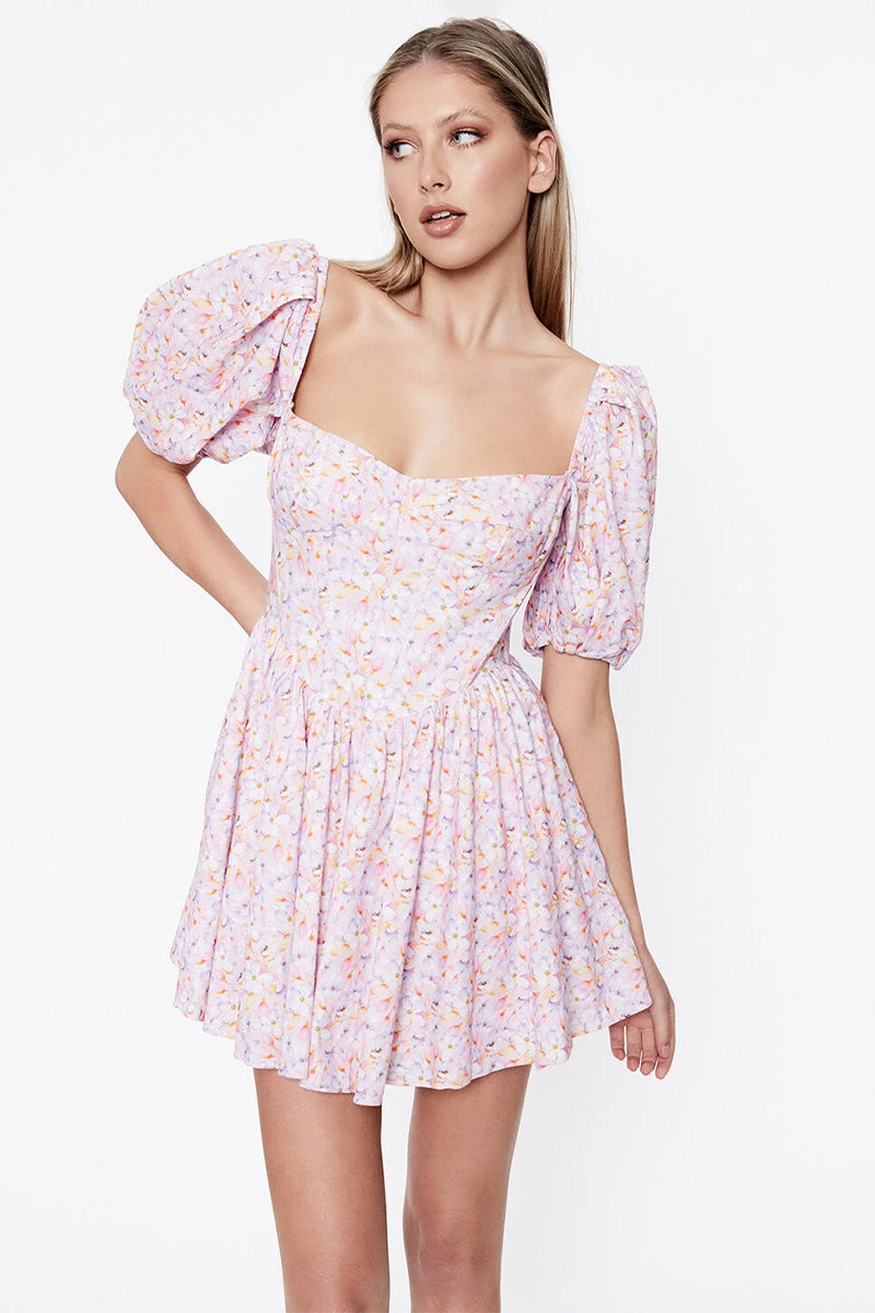 Roxy Puff Sleeve Mini Dress | Jewelclues