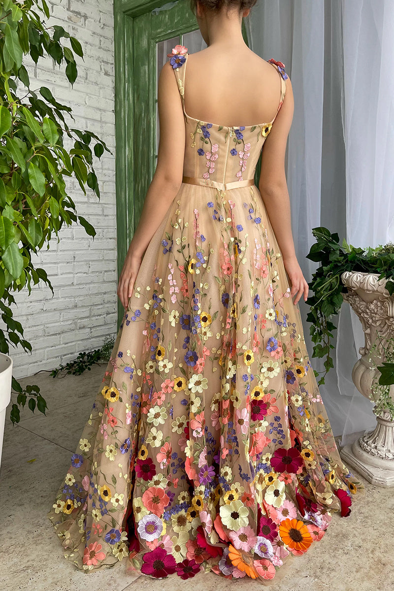 Royal Bloom Embroidered Maxi Dress | Jewelclues