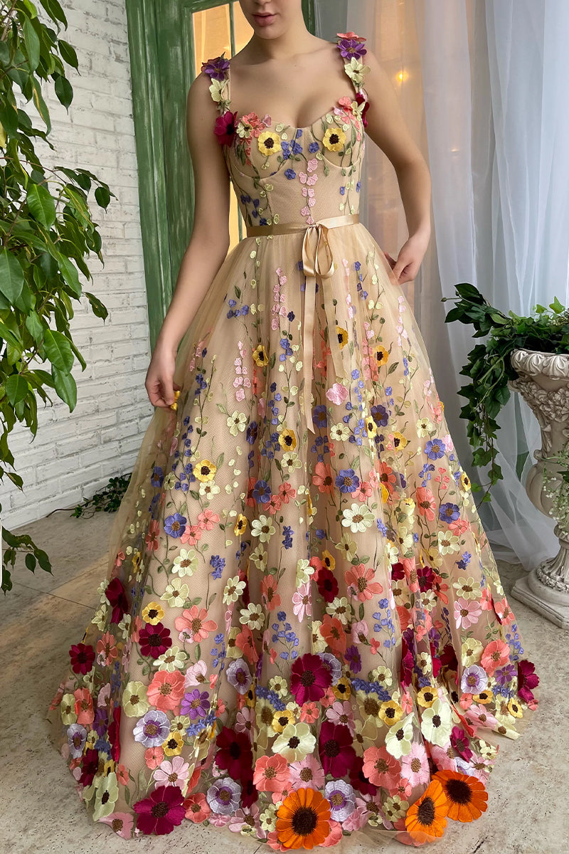 Royal Bloom Embroidered Maxi Dress | Jewelclues