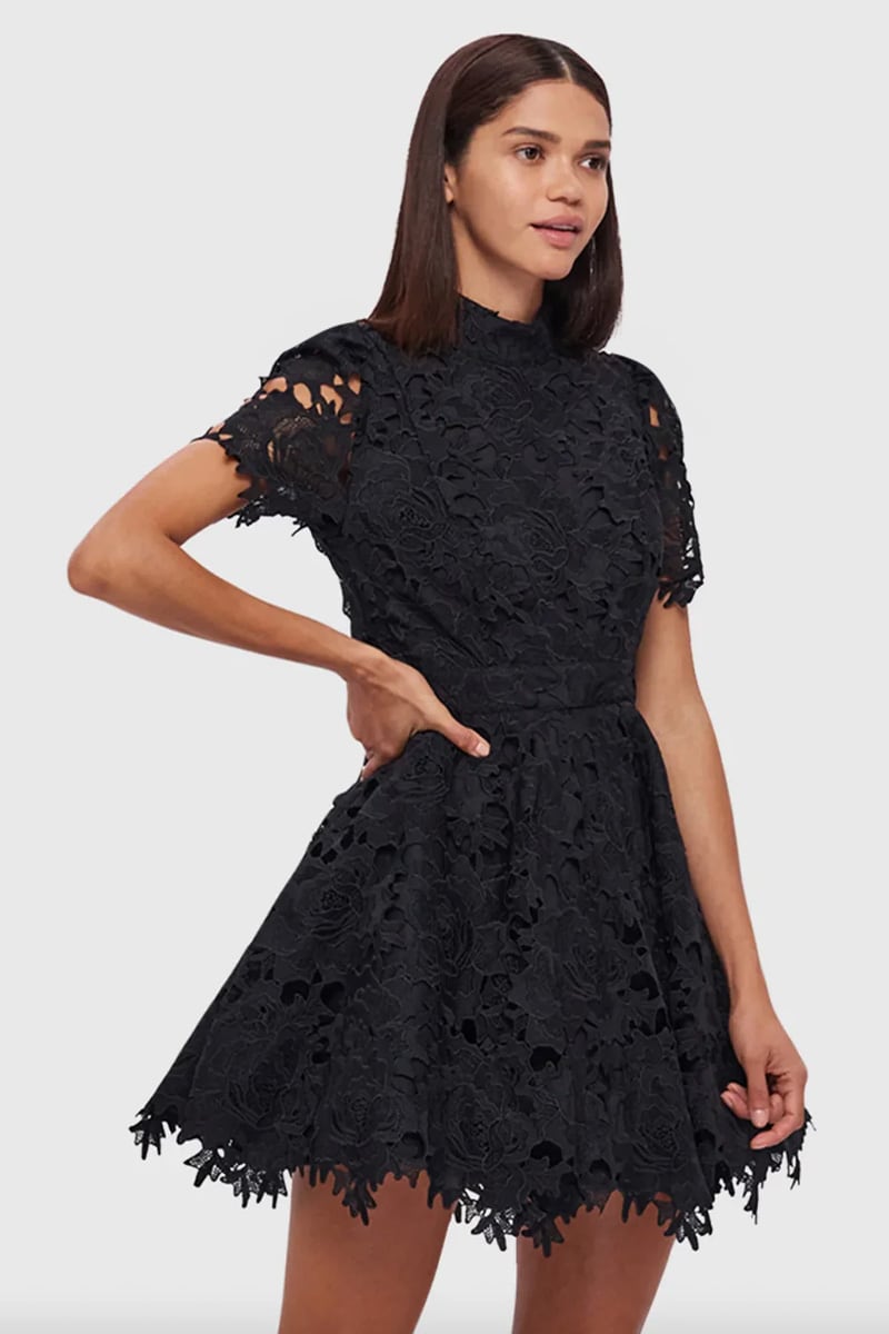 Samira Lace Mini Dress | Jewelclues #color_black