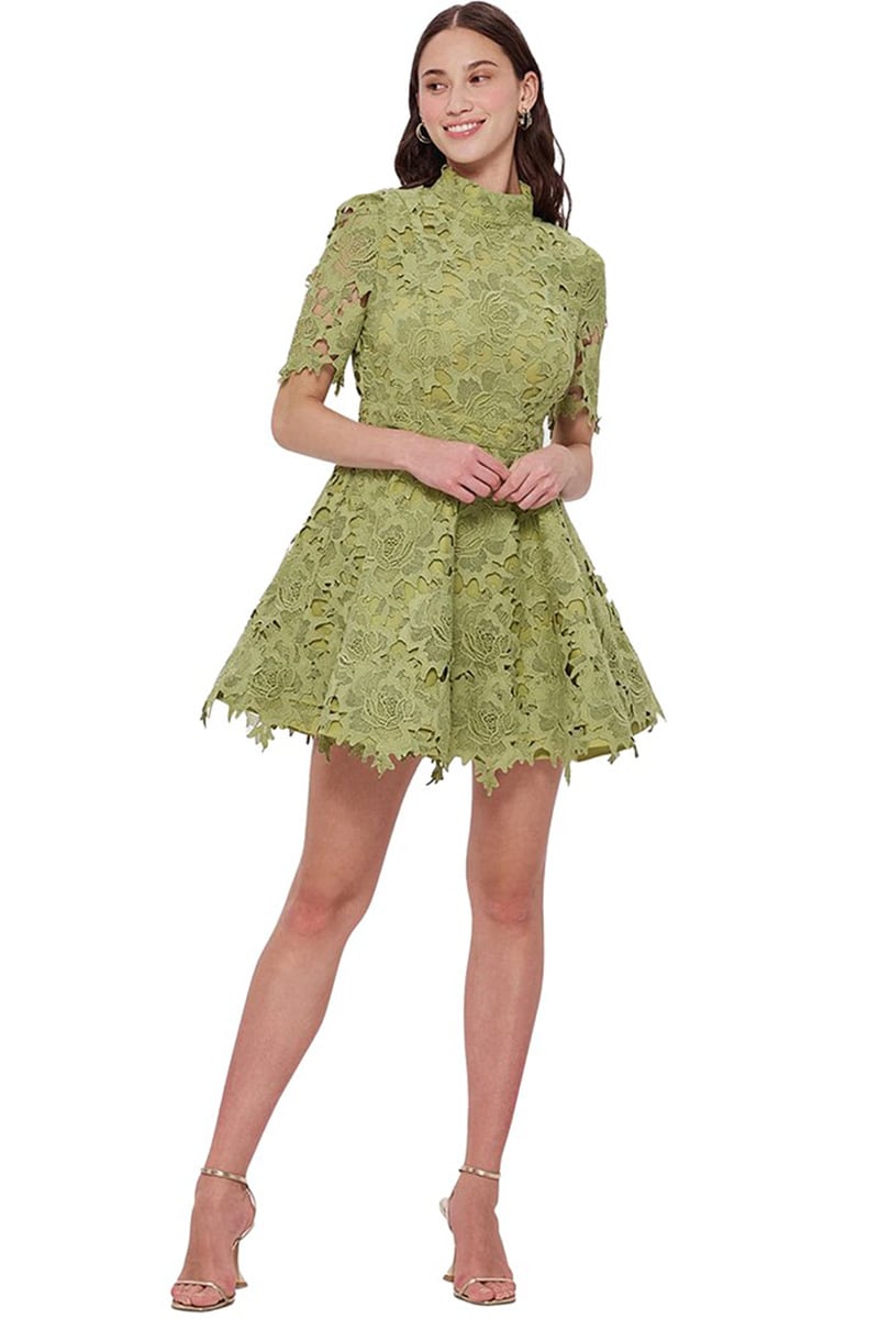 Samira Lace Mini Dress | Jewelclues #color_sage