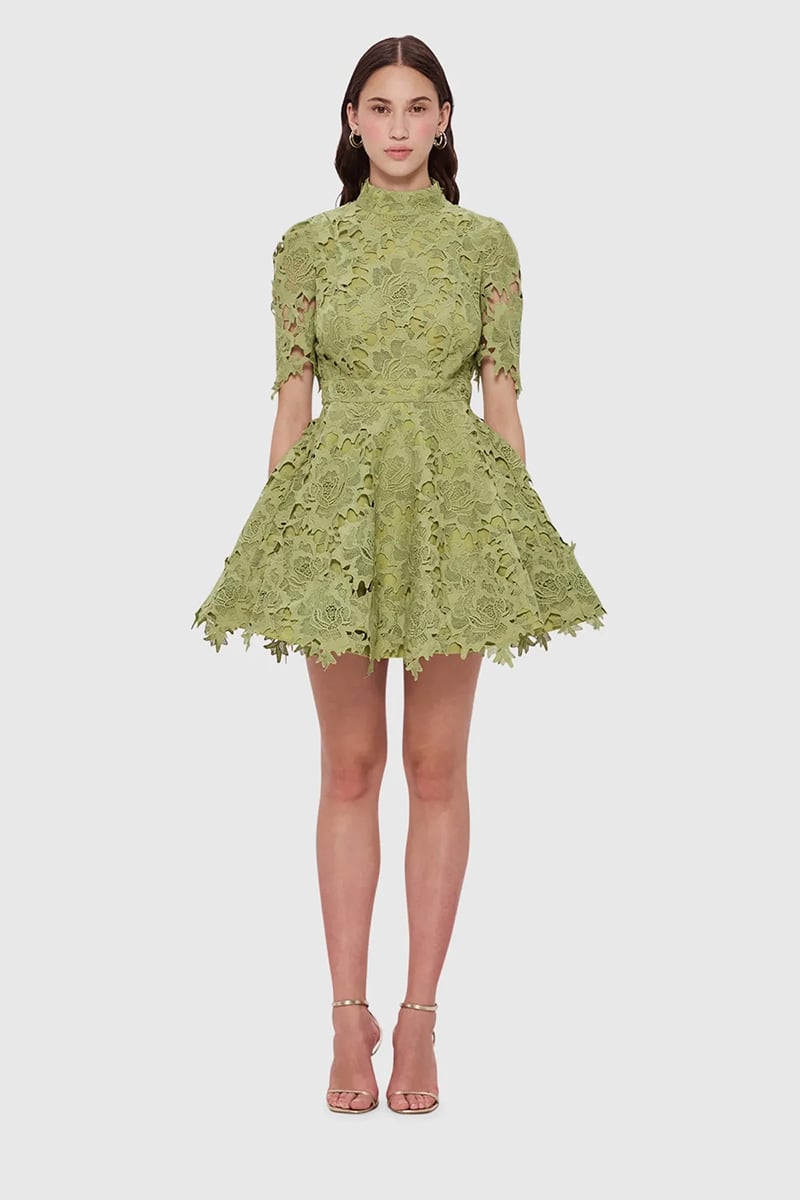 Samira Lace Mini Dress | Jewelclues #color_sage