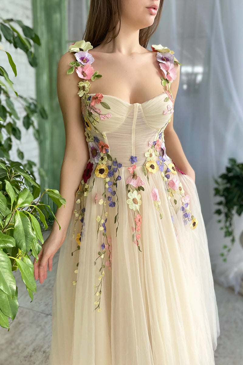 Seasons of Love 3D Floral Midi Dress | Jewelclues