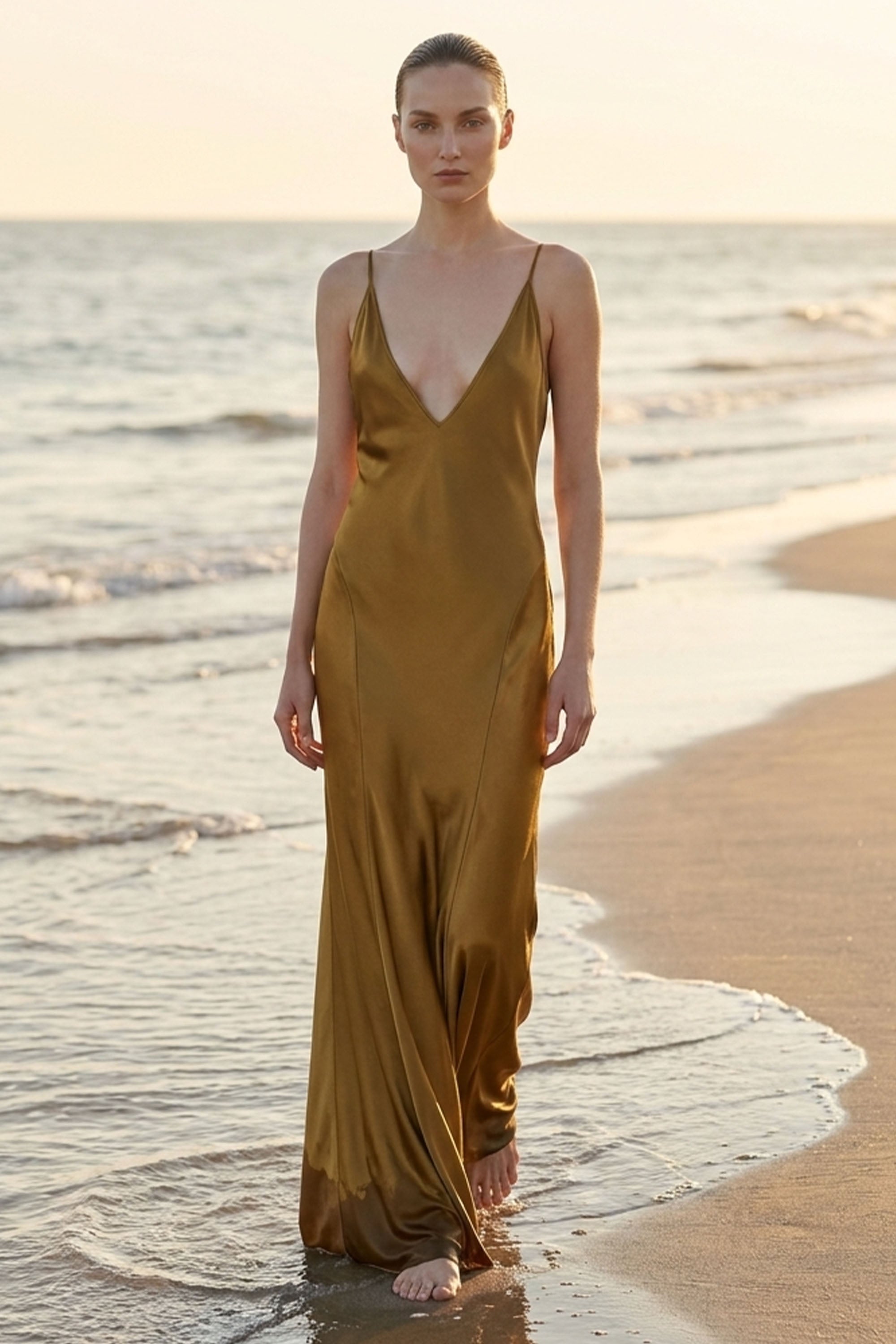 Selene Silk Column Gown | JewelClues