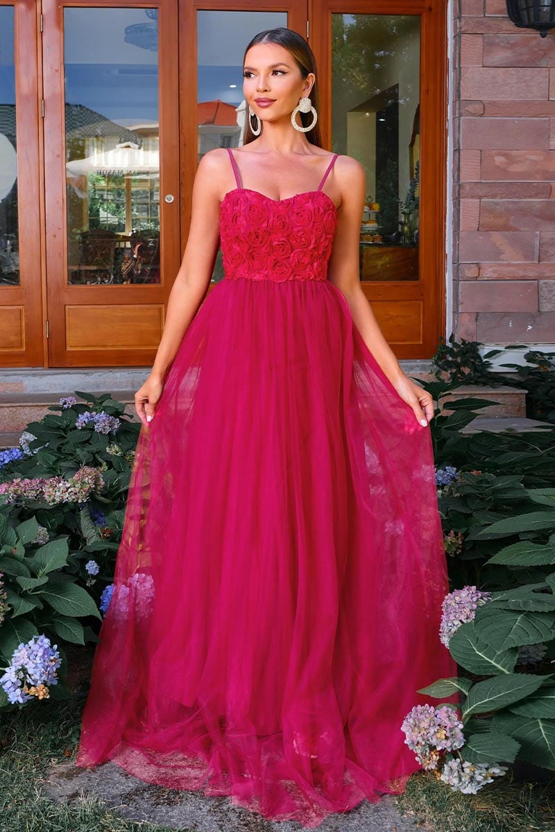 Sensational Blossom 3D Floral Maxi Dress | Jewelclues