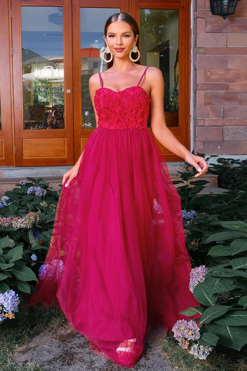 Sensational Blossom 3D Floral Maxi Dress | Jewelclues