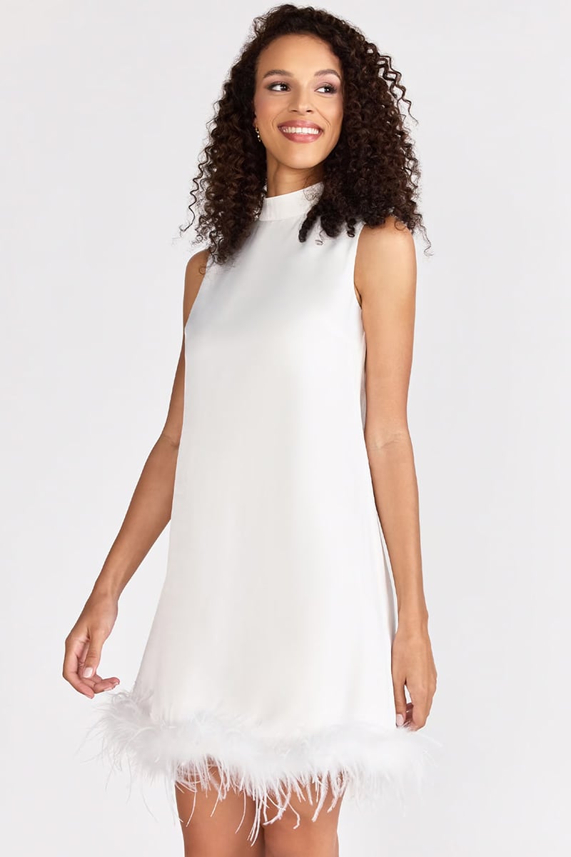 Sensational Glam Sleeveless Mini Dress | Jewelclues #color_white