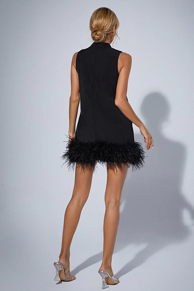 Sensational Glam Sleeveless Mini Dress | Jewelclues #color_black