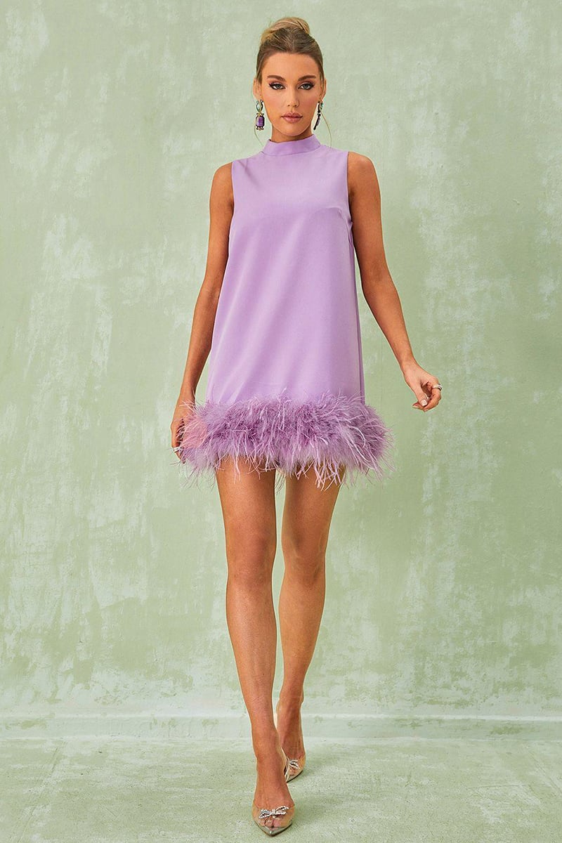Sensational Glam Sleeveless Mini Dress | Jewelclues #color_lilac